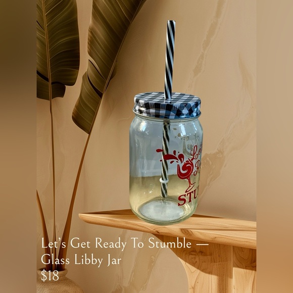 Handmade Libby Glass Drinking Jar New 16oz Mason Jar With Lid And Straw - Picture 3 of 6